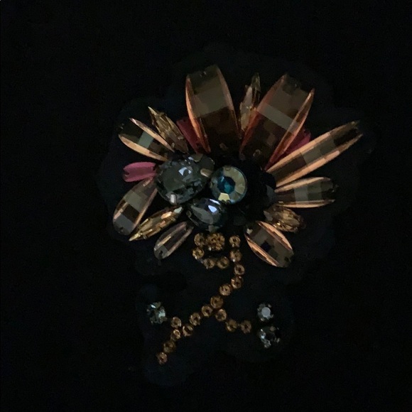 Navy blue cardigan with light beige trim! - Picture 3 of 4